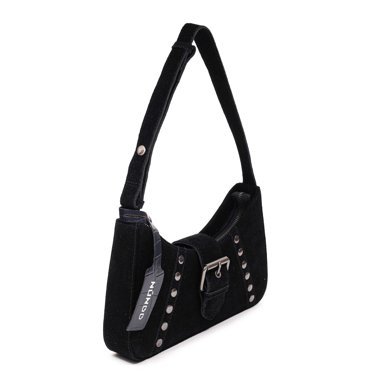 Núnoo Apollo Rivet Suede Black Shoulder bags Black