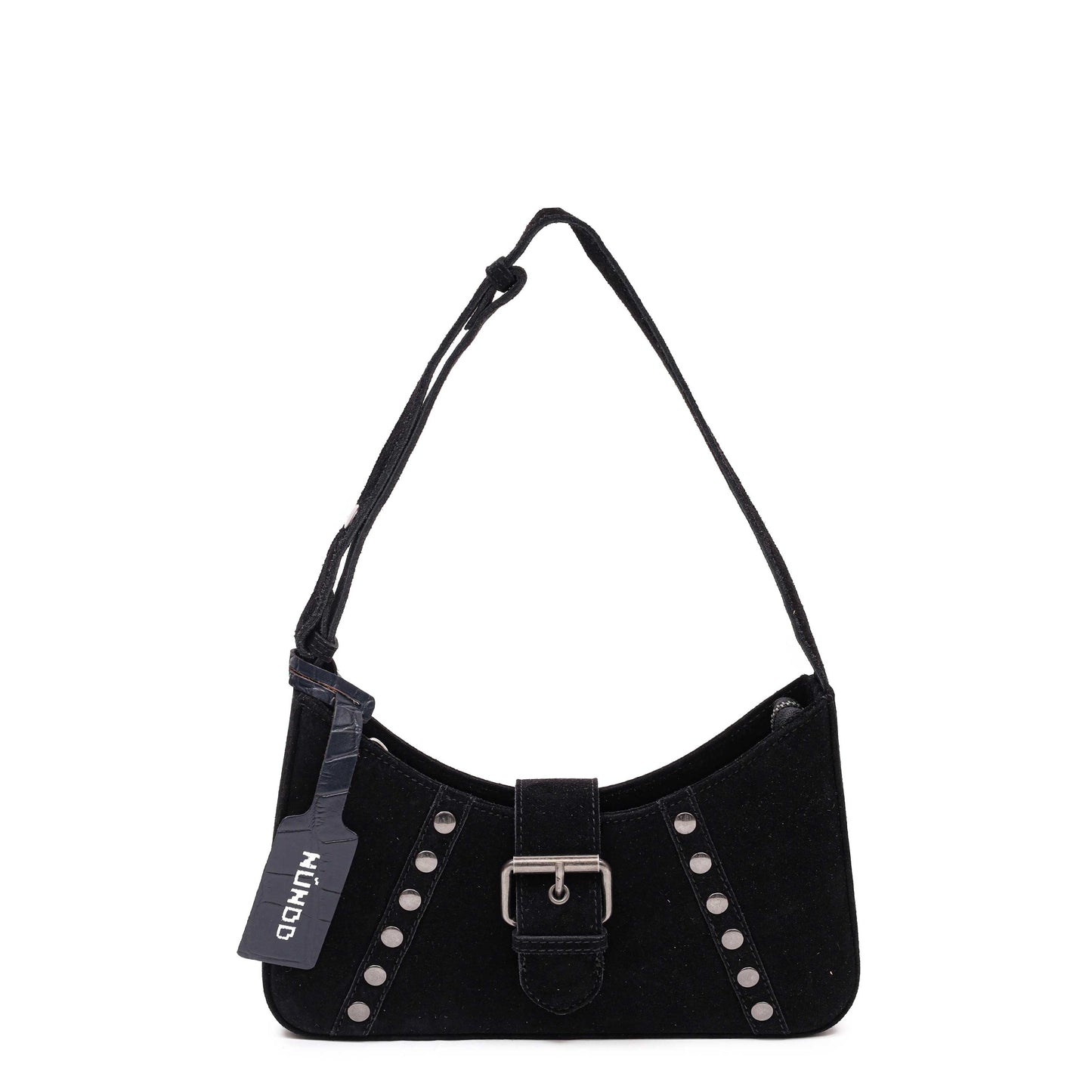 Núnoo Apollo Rivet Suede Black Shoulder bags Black