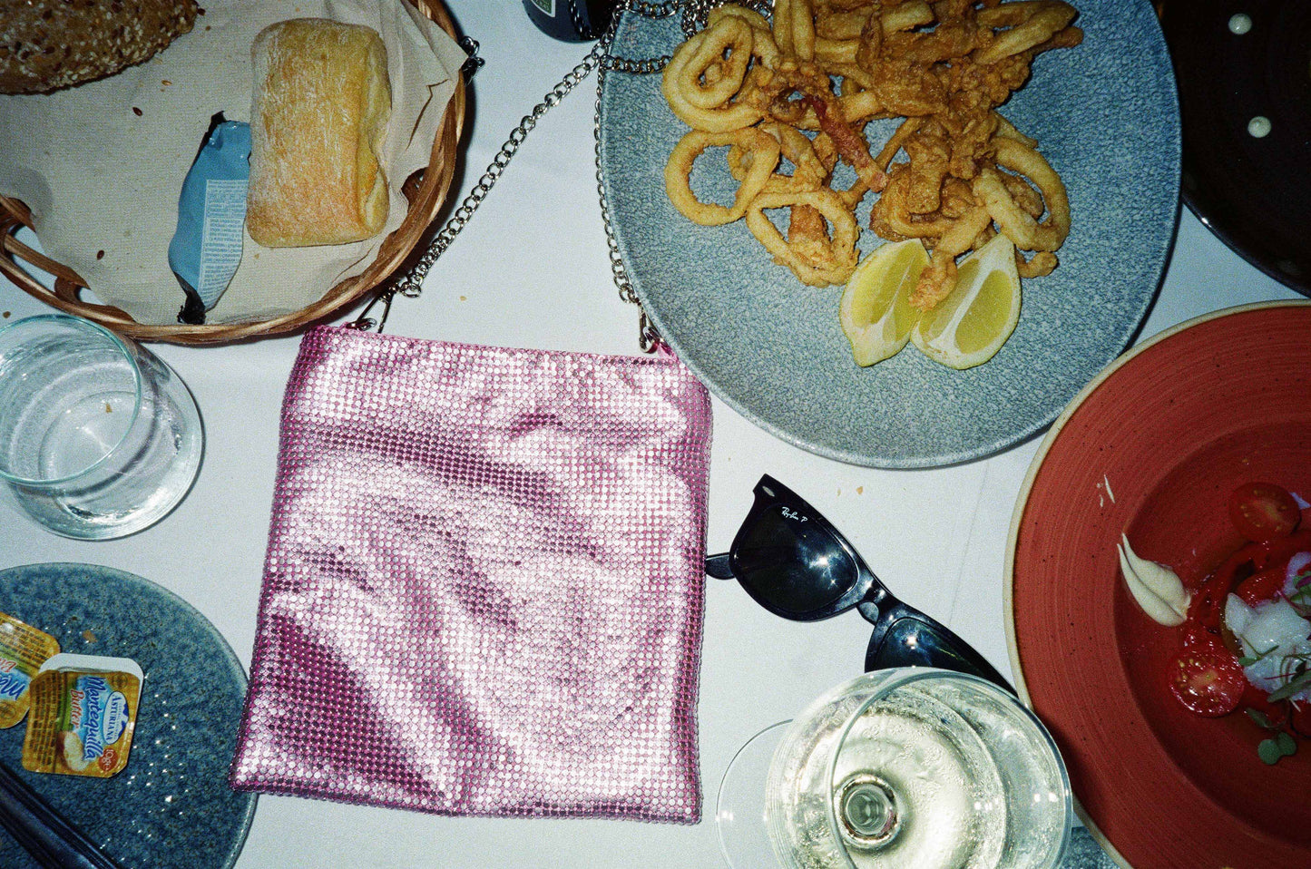 Núnoo Barbara Metal Mesh Pink Evening bags