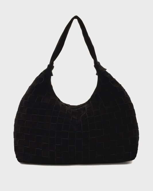 Núnoo Big Dandy Braided Suede Black w. Gold Large Black