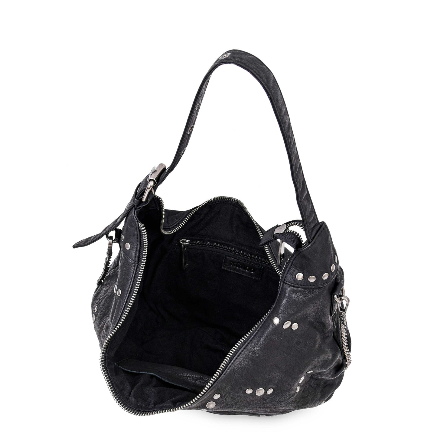 Núnoo Dagmar Rivet Washed Black Shoulder bags Black