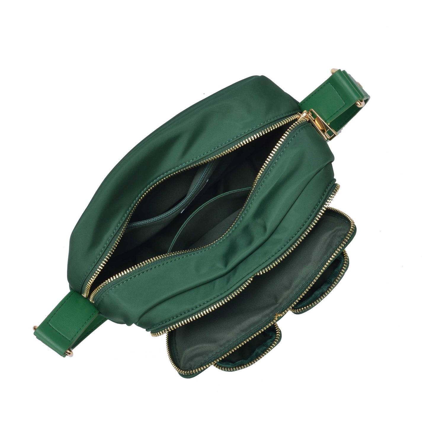 Núnoo Ellie Recycled Nylon Dark Green w. Gold Shoulder bags Dark green