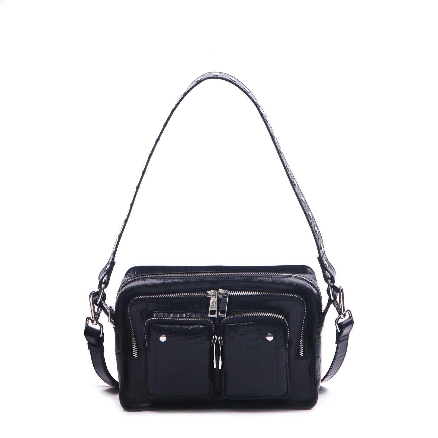 Núnoo Ellie croco deluxe black Shoulder bags Black