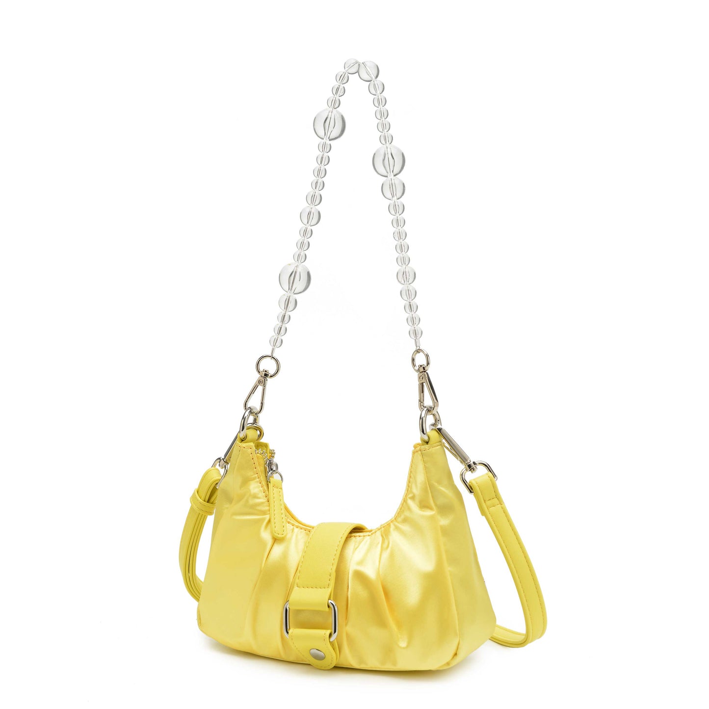 Núnoo Flora Satin Yellow Shoulder bags