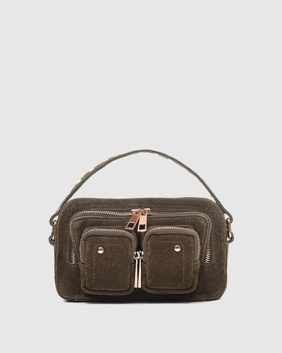 Helena Suede Dark Olive w. Gold