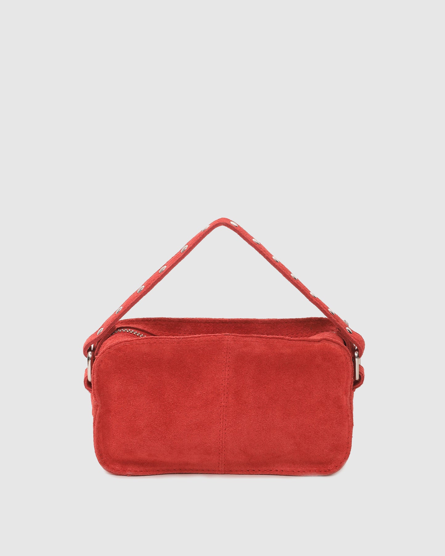 Núnoo Helena Suede Grey Small bag Red