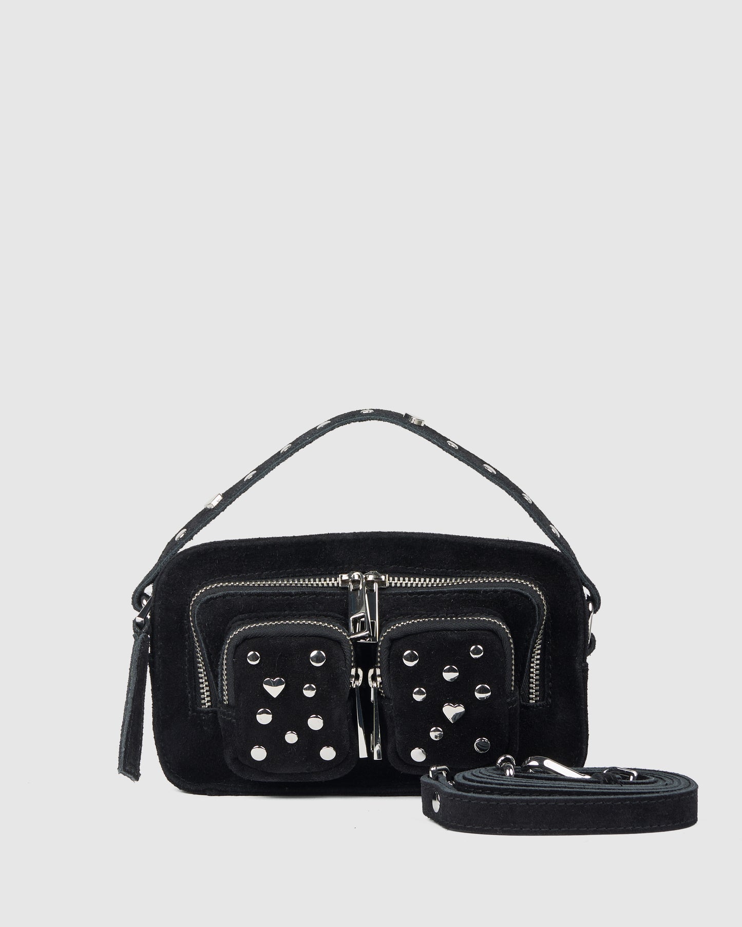 Núnoo Helena Sweetheart Suede Black Small bag Black