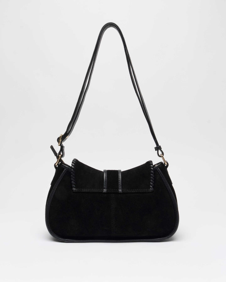 Núnoo Maria Stitch Suede Black w. Gold Medium Black