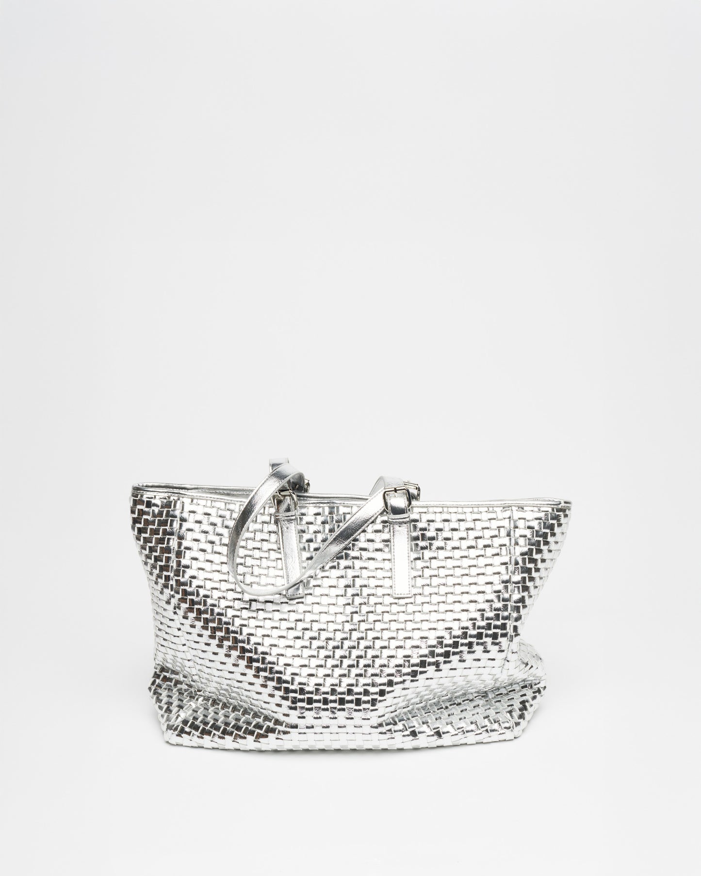 Núnoo Maxi Shopper Braided Recycled Cool Silver Maxi Silver