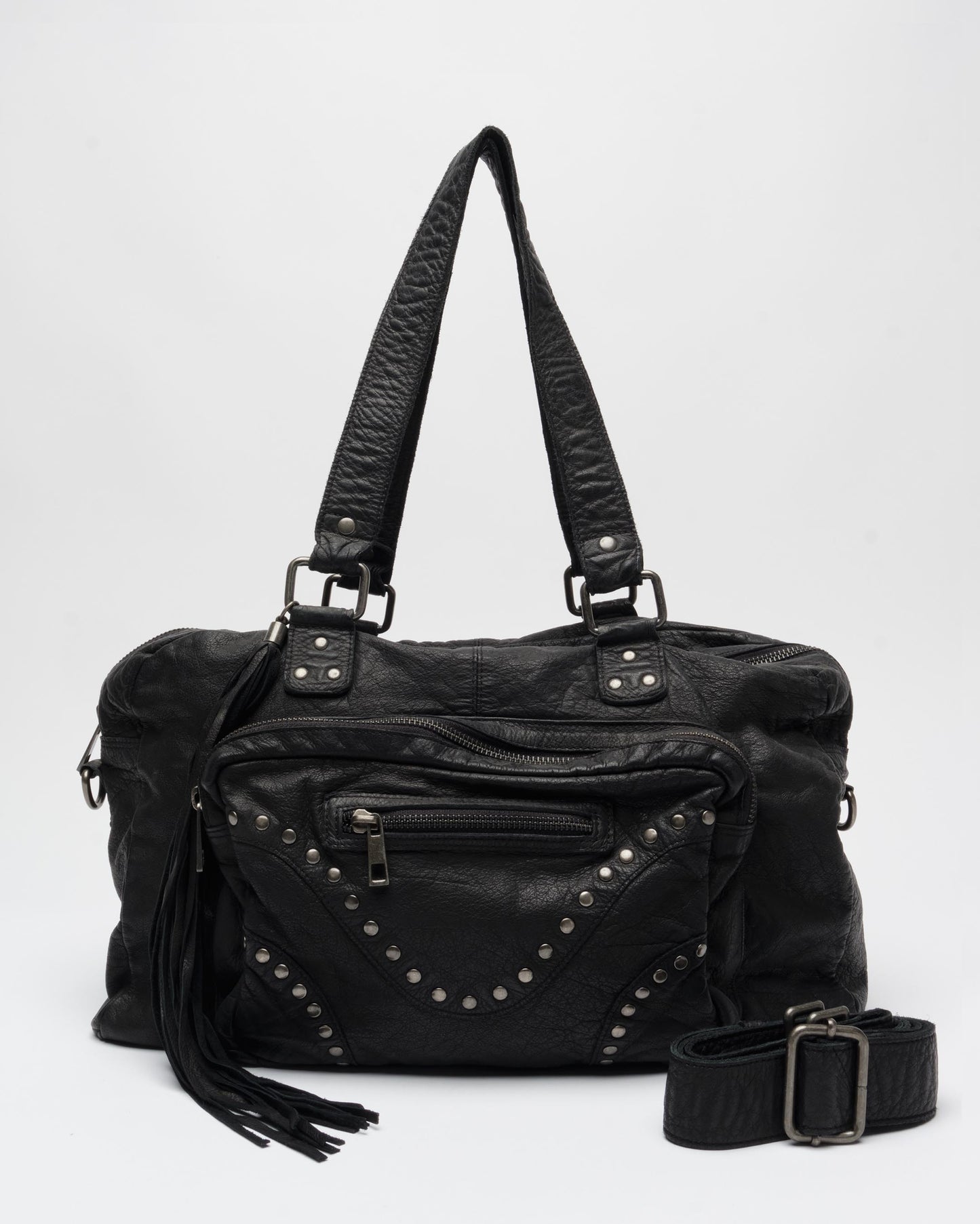 Núnoo Mille Rivet Washed Black w. Antique Silver Maxi Black