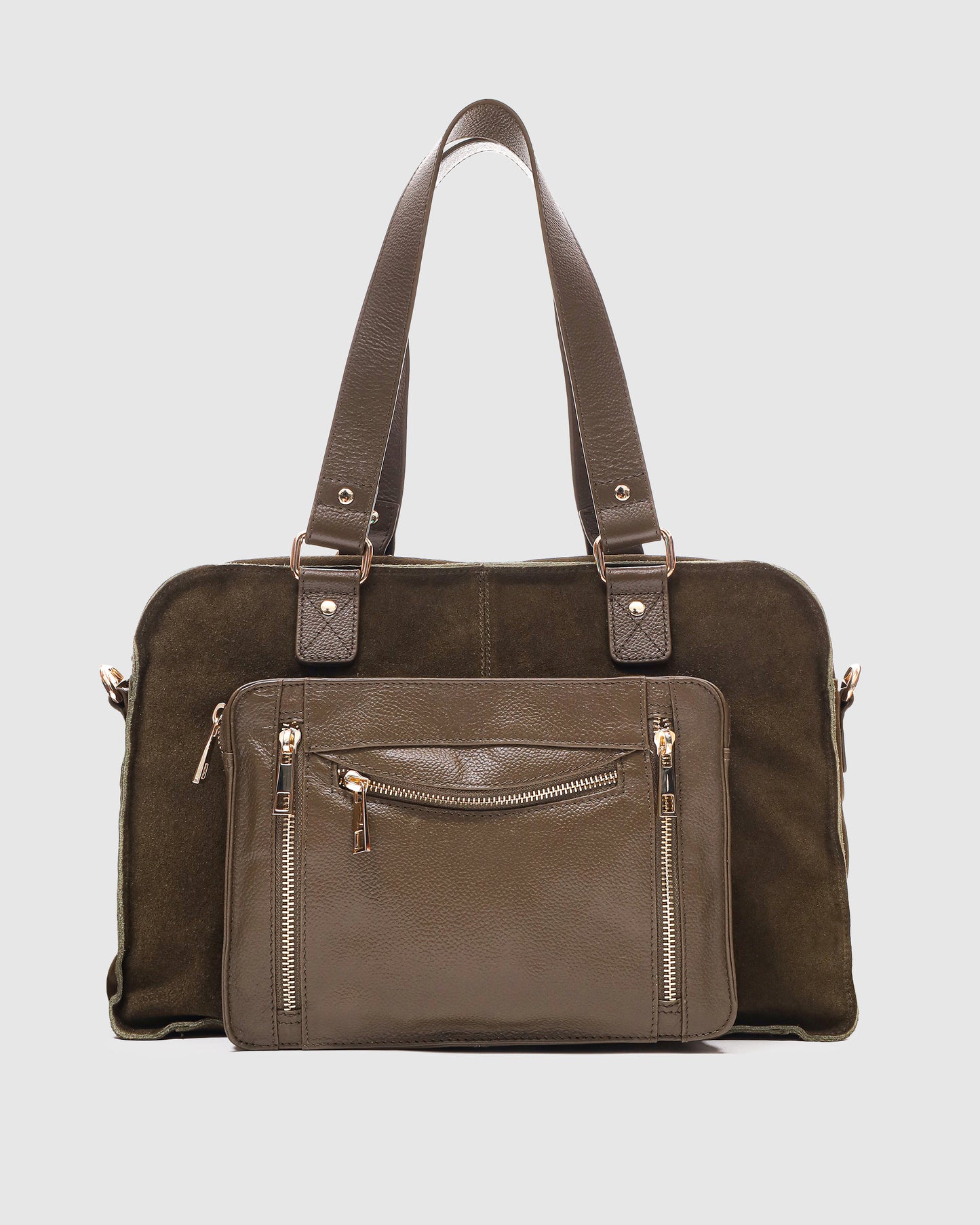 Núnoo Mille Suede Dark Olive w. Gold Maxi Dark Olive