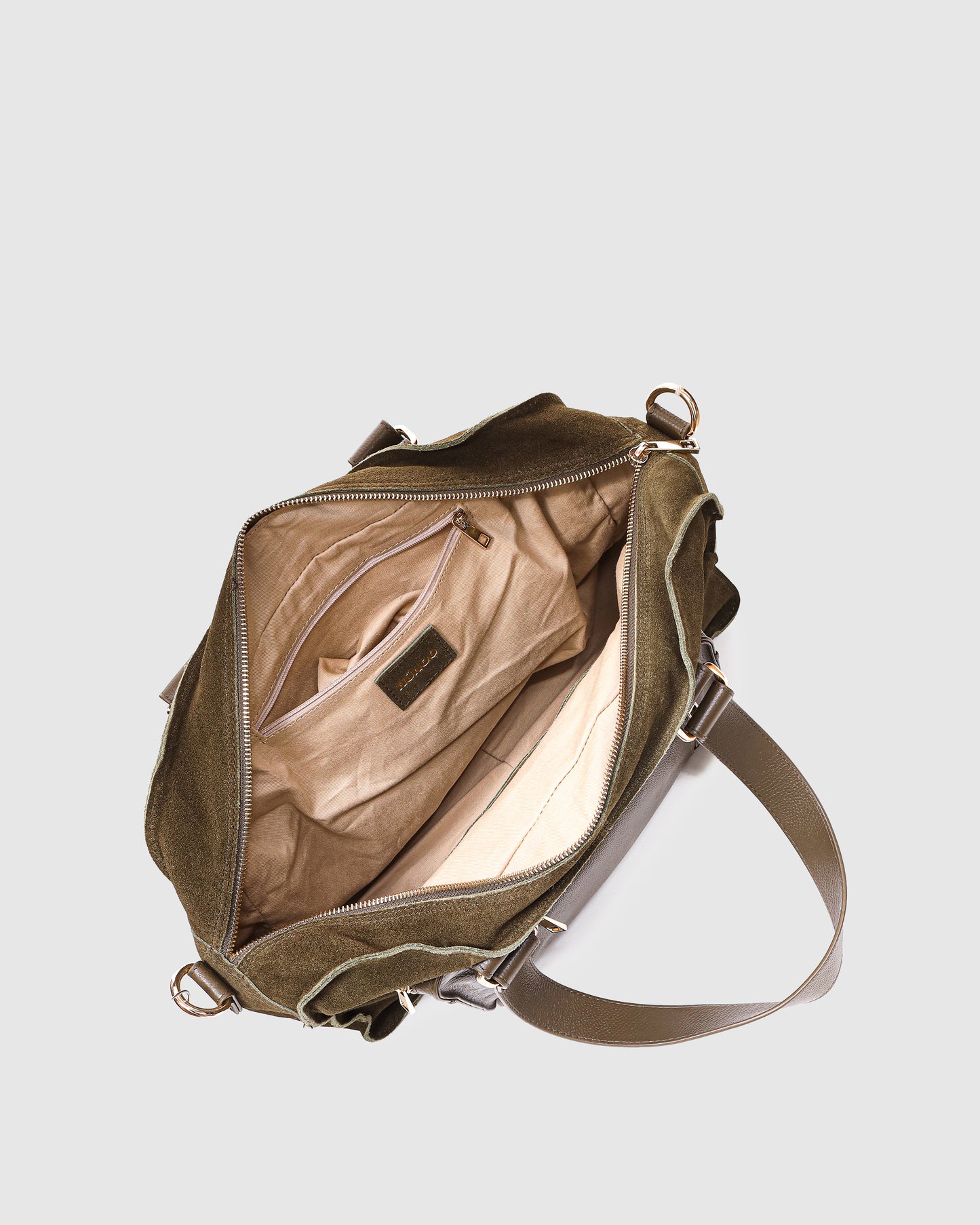 Núnoo Mille Suede Dark Olive w. Gold Maxi Dark Olive