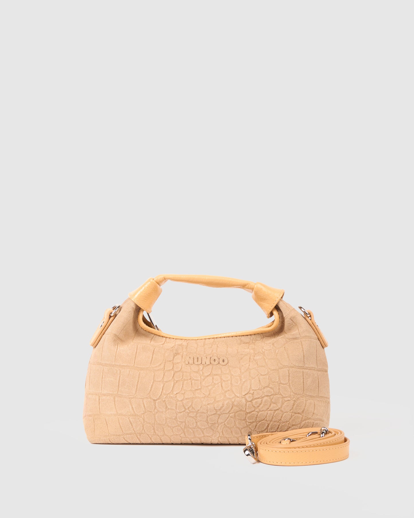 Núnoo Mini Dandy Scale Suede Cream Small bag Cream