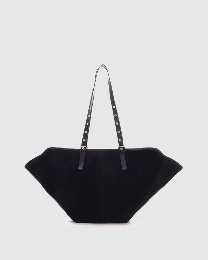 Núnoo Nora Suede Black w. Gold Maxi Black