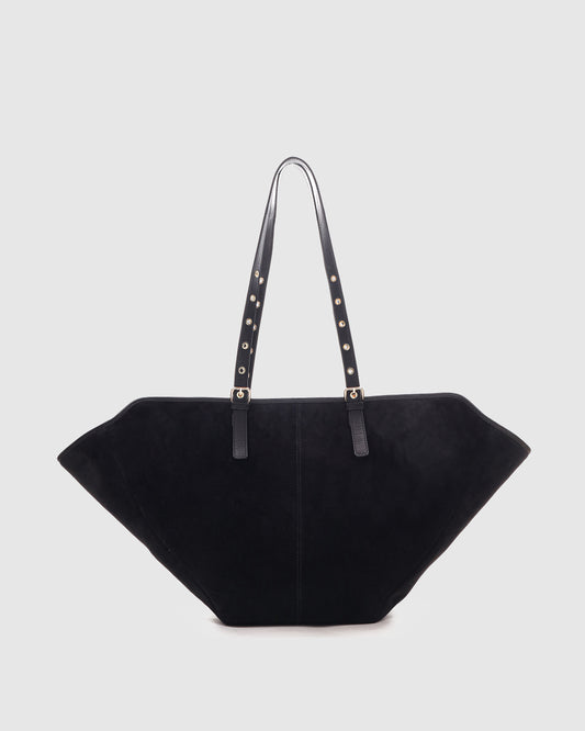 Núnoo Nora Suede Black w. Gold Maxi Black
