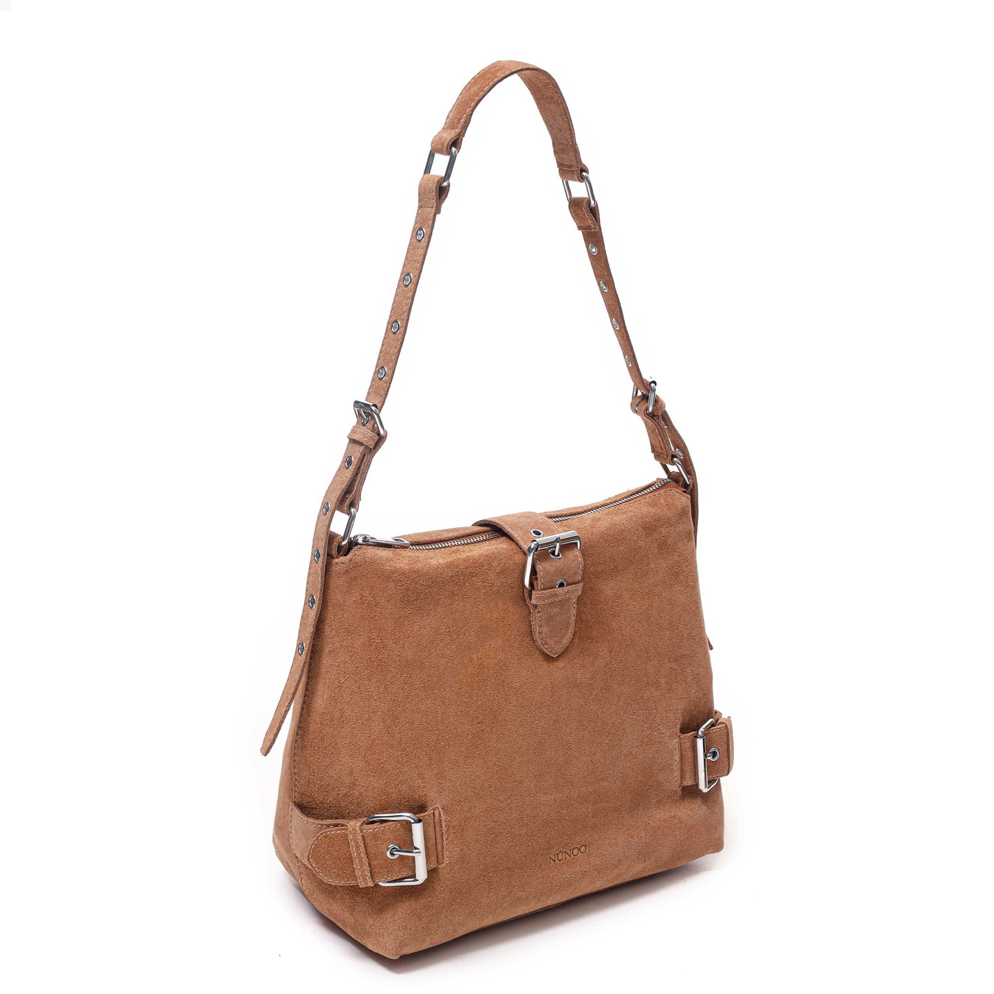 Núnoo Ophelia Suede Camel Shoulder bags Camel