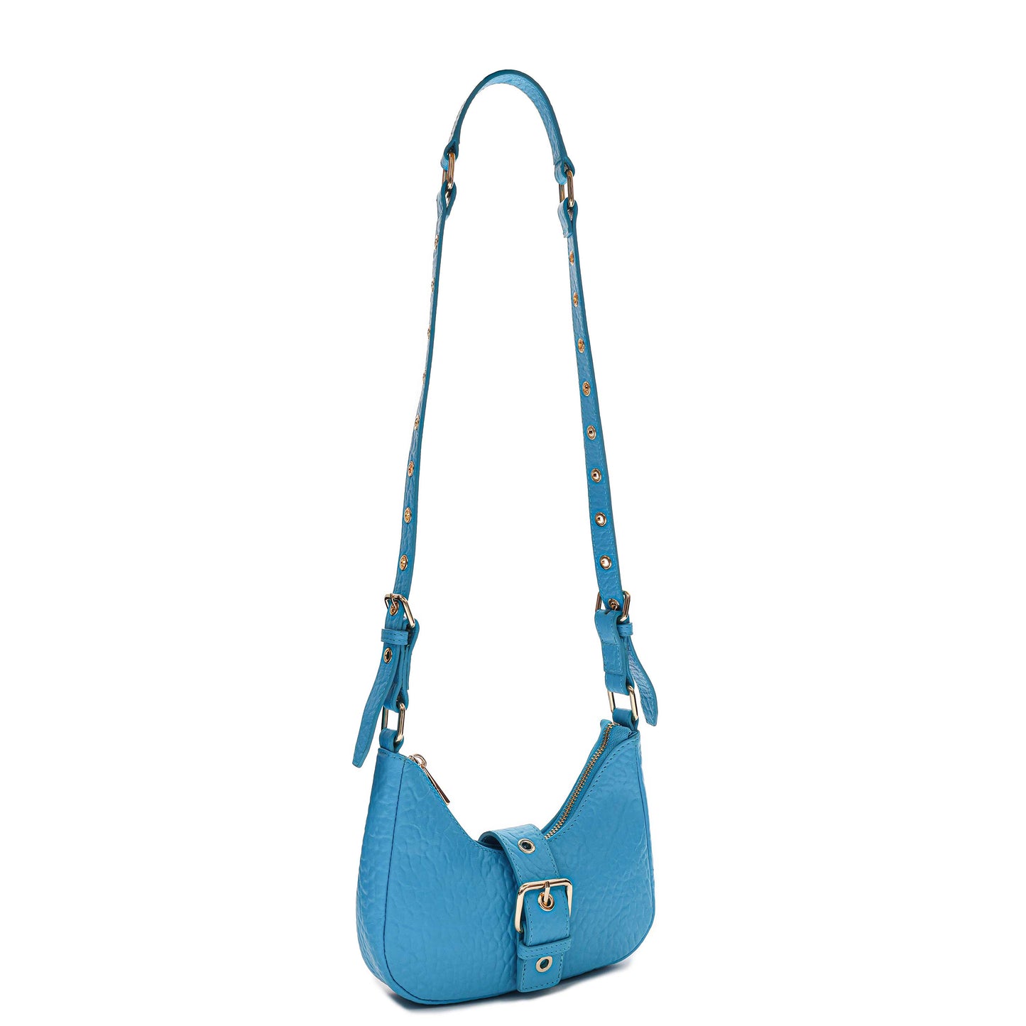 Núnoo Palma Buckle New Zealand Bright Blue w. Gold Small bag Bright Blue