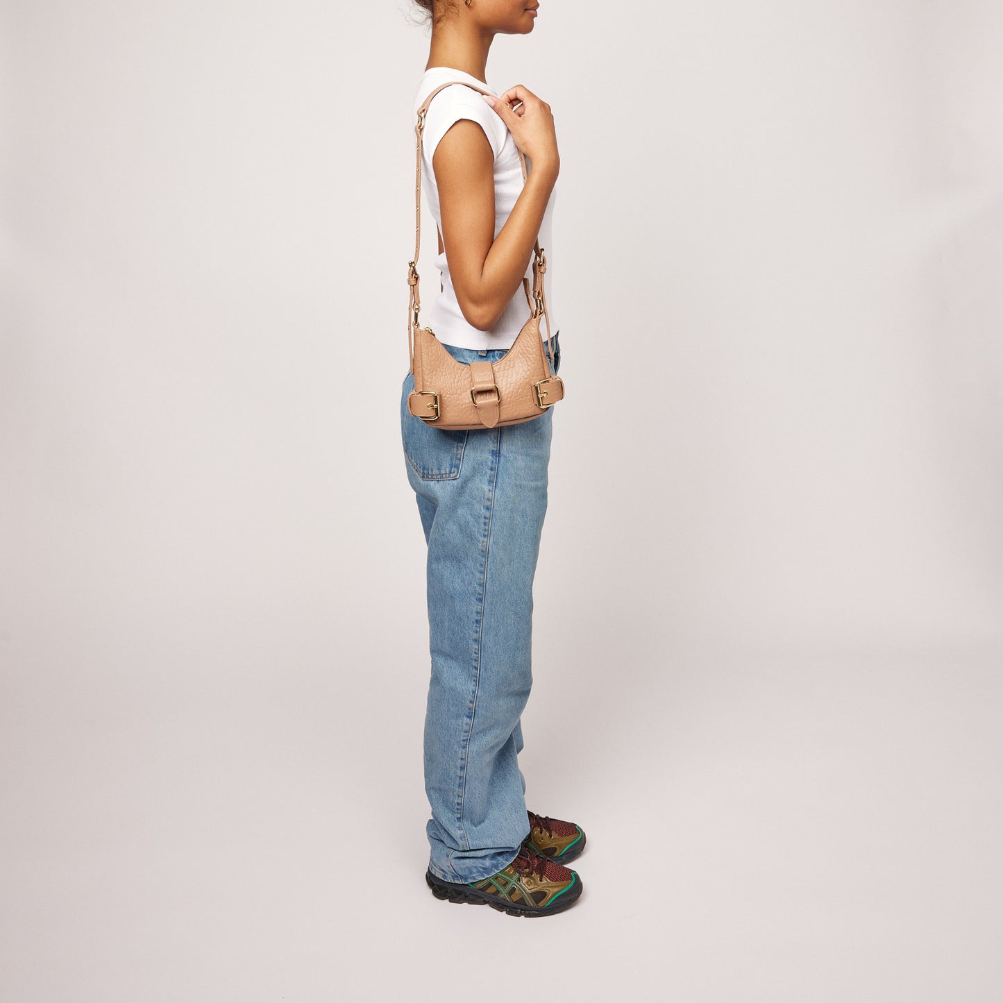 Núnoo Palma new zealand light brown w. Gold Small bag Light brown