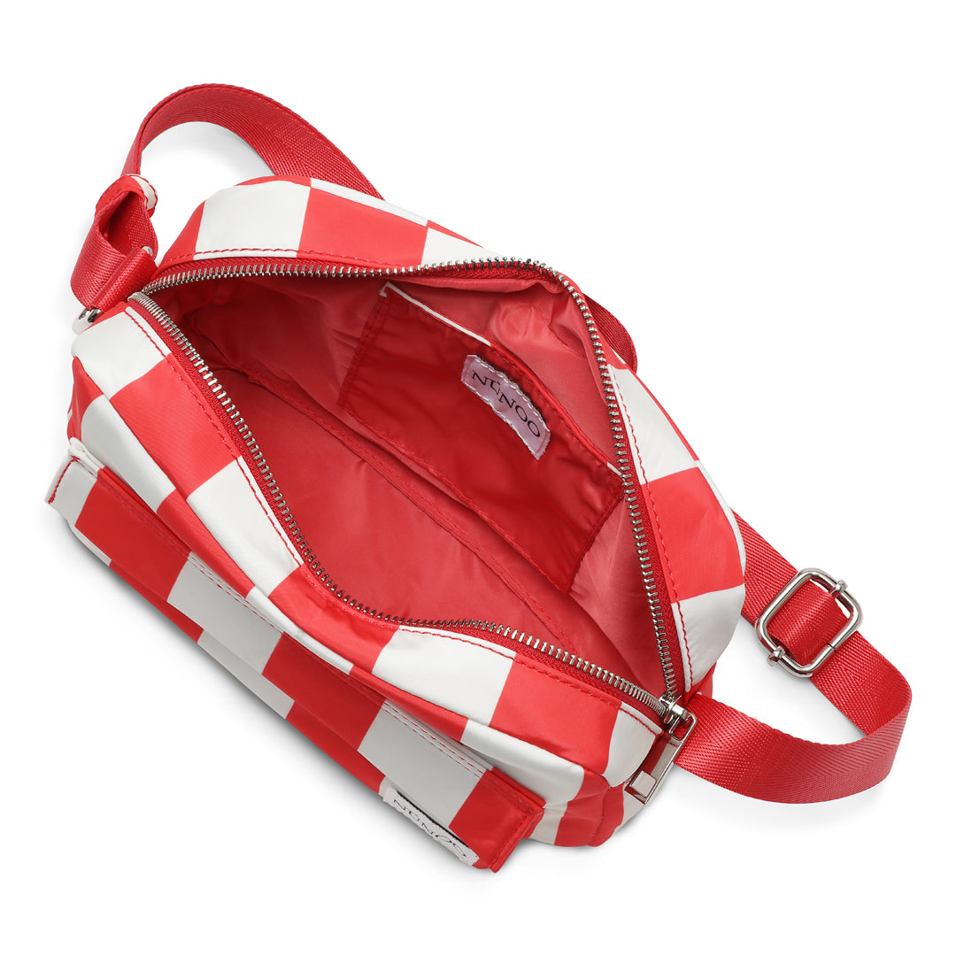 Núnoo Paloma recycled nylon Striped Medium Red/White