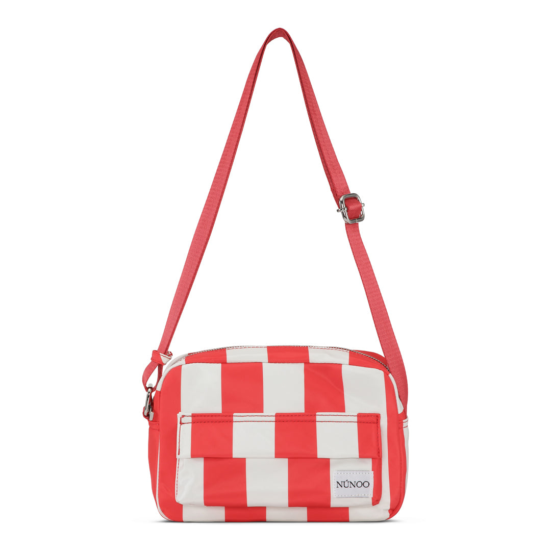 Núnoo Paloma recycled nylon Striped Medium Red/White