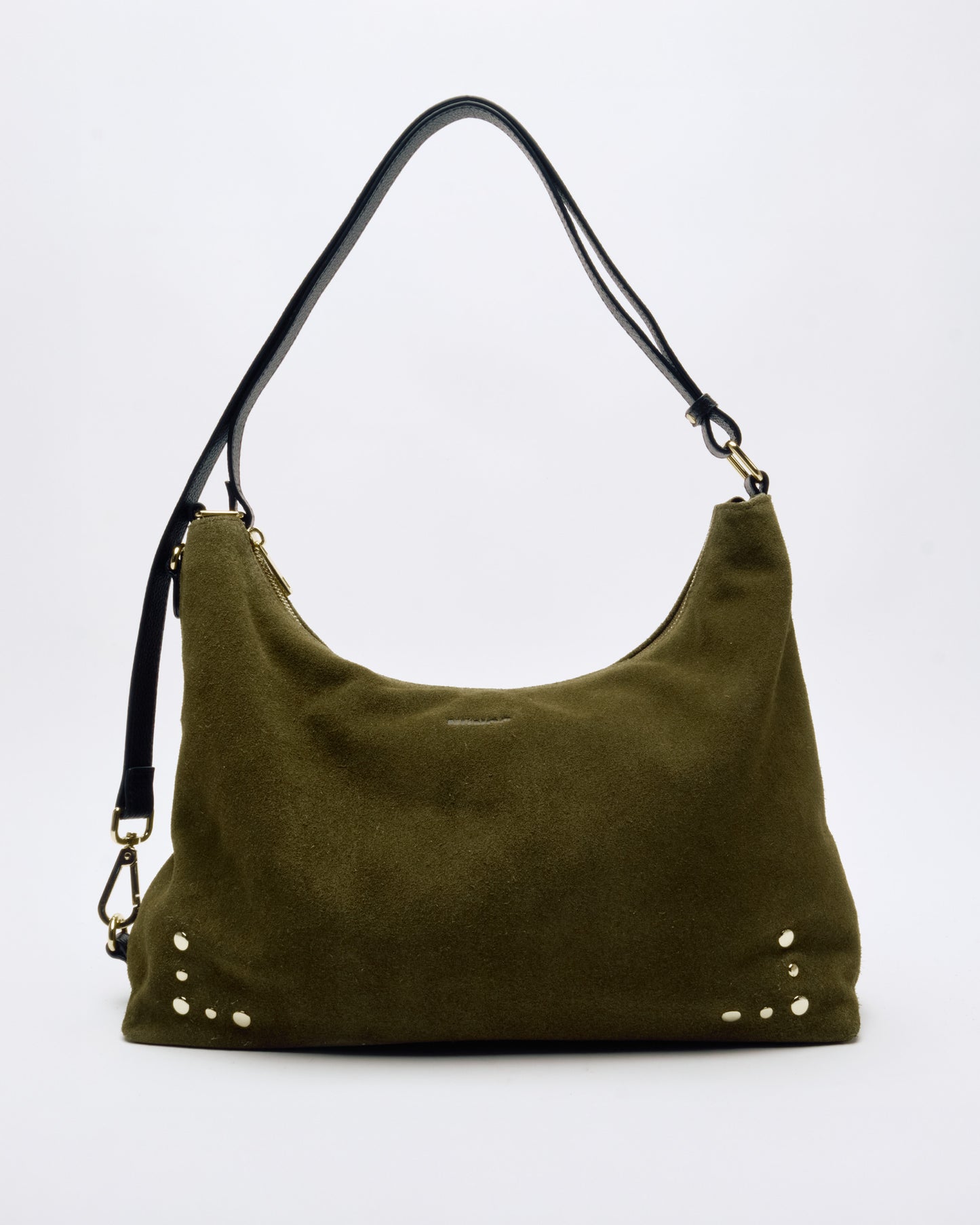 Núnoo Rio Suede Dark Olive w. Gold Large Dark Olive