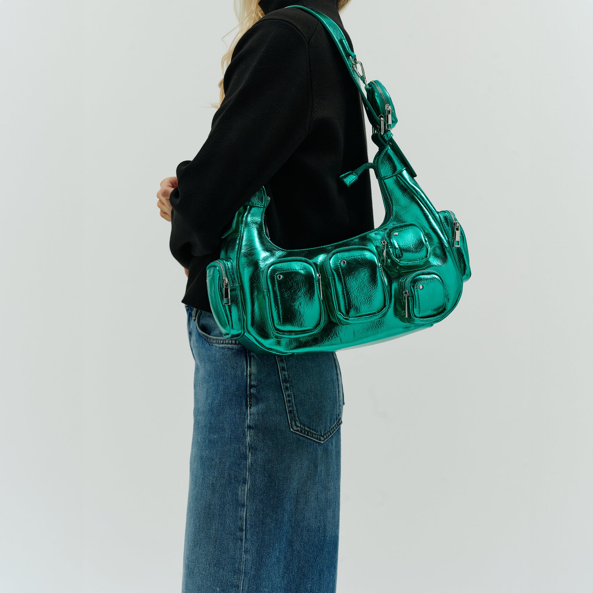 Núnoo Sally Pocket Recycled Cool Green Shoulder bags Green