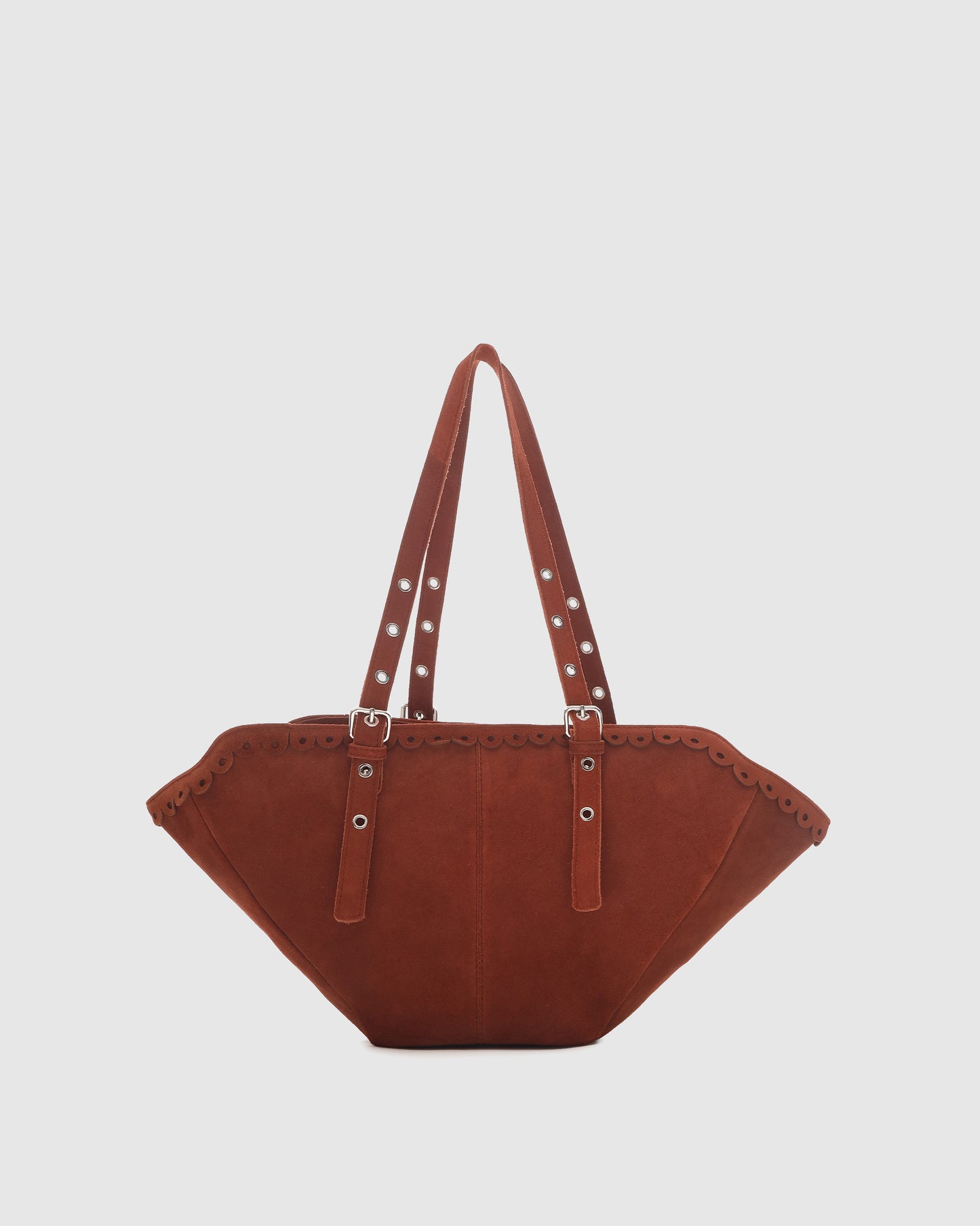 Núnoo Small Nora Scallop Suede Redwood Large Redwood