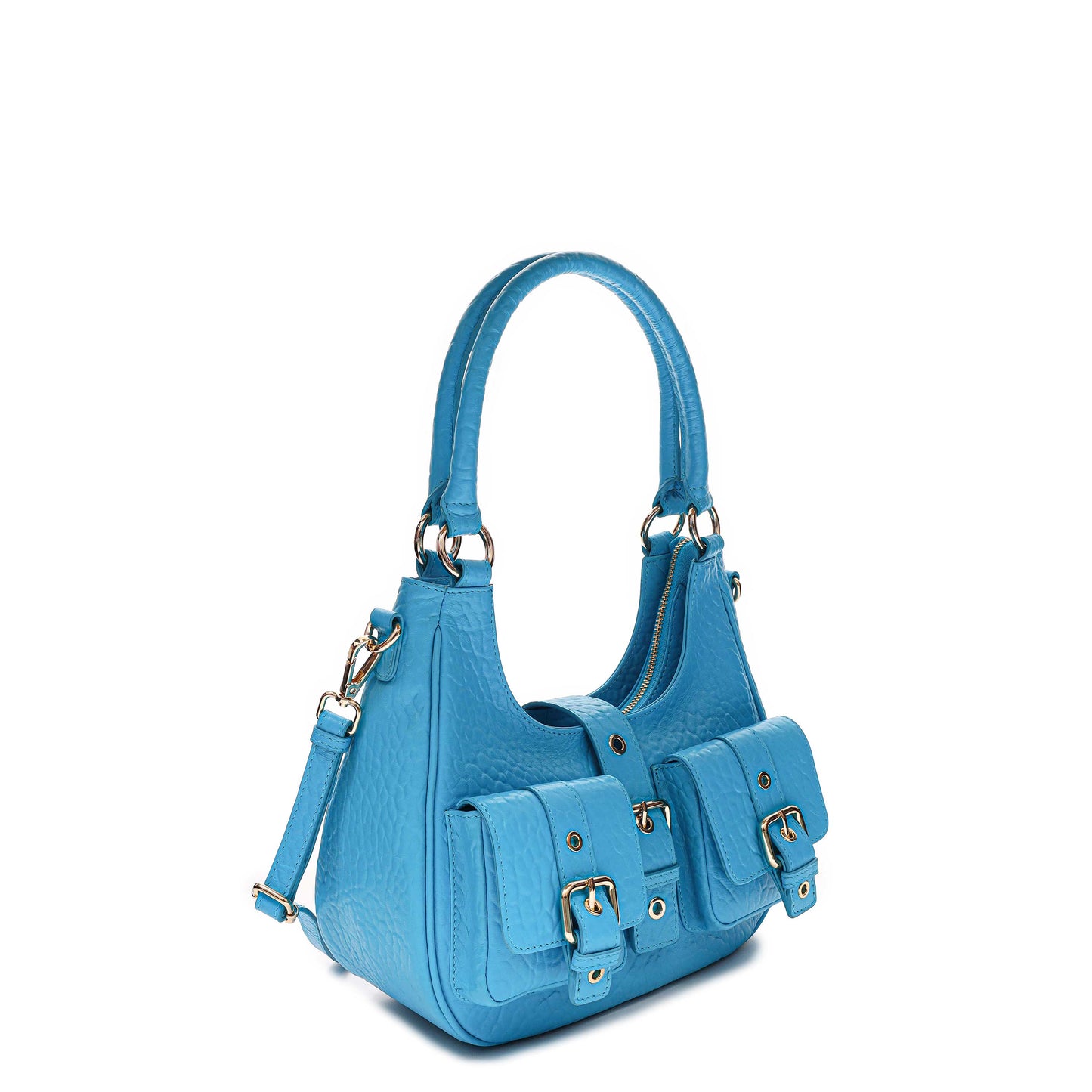 Núnoo Alva New Zealand Bright Blue w. Gold Shoulder bags Bright Blue