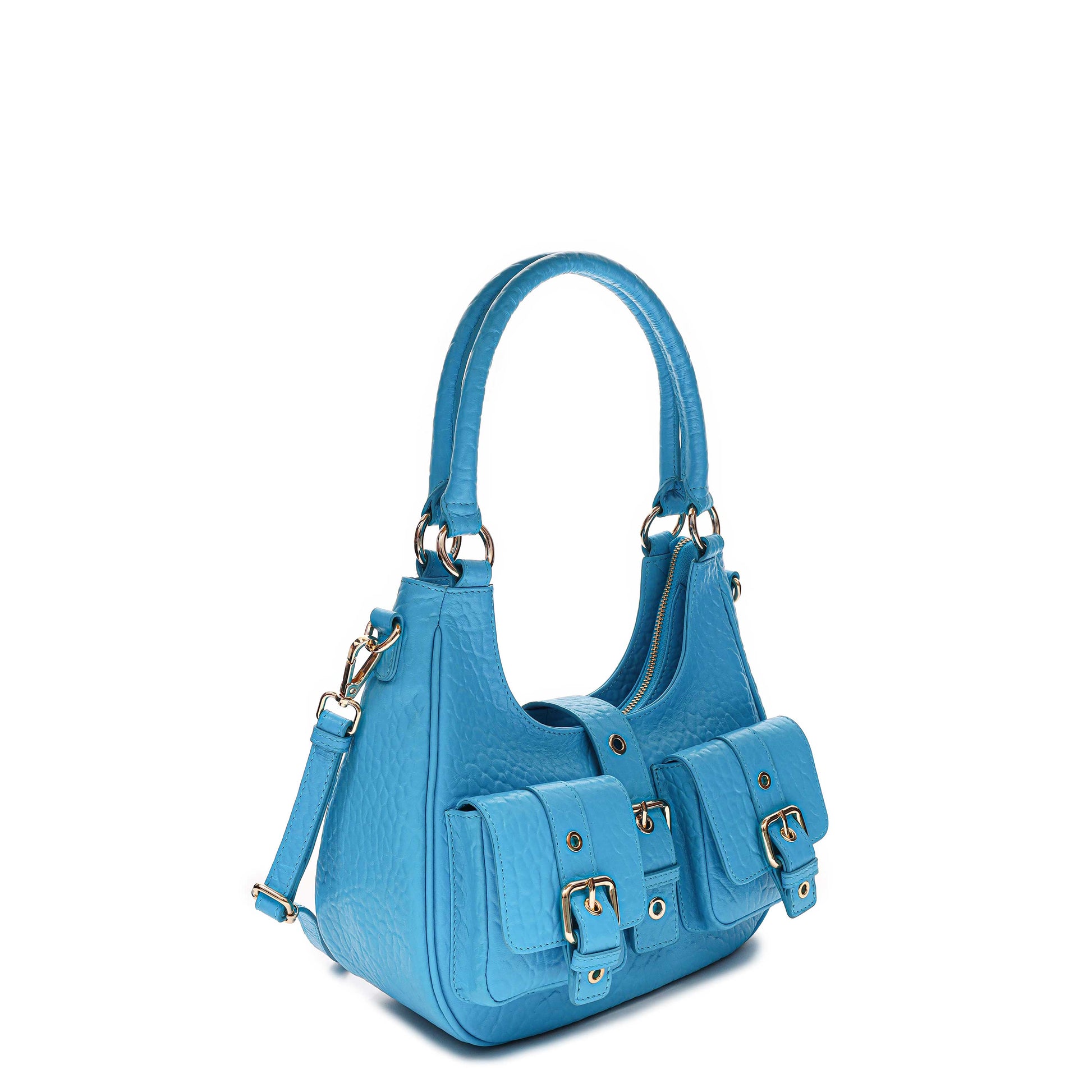 Núnoo Alva New Zealand Bright Blue w. Gold Shoulder bags Bright Blue