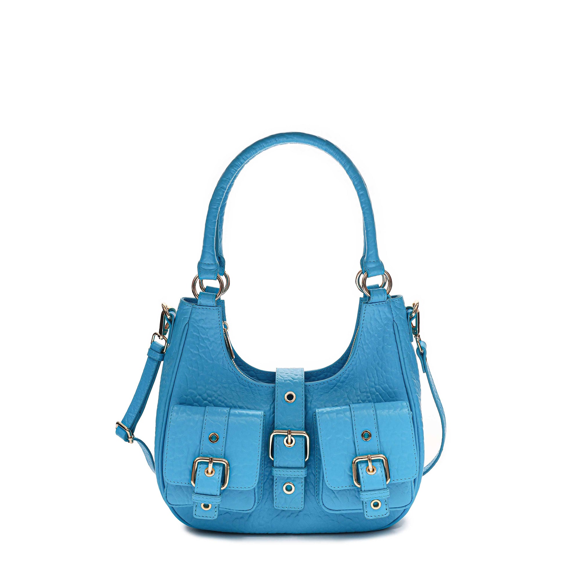 Núnoo Alva New Zealand Bright Blue w. Gold Shoulder bags Bright Blue