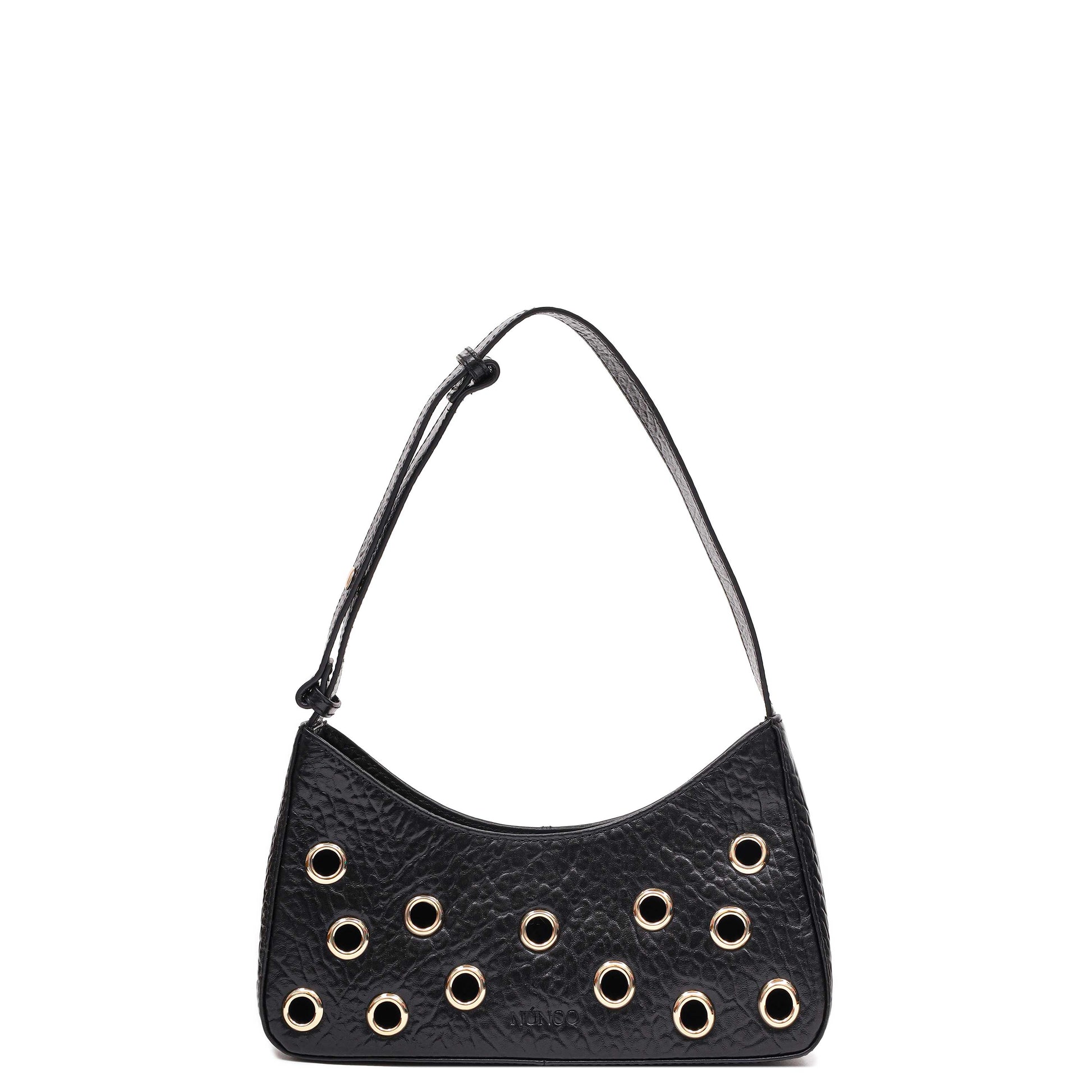 Núnoo Apollo 2 Eyelet New Zealand Black w. Gold Shoulder bags Black