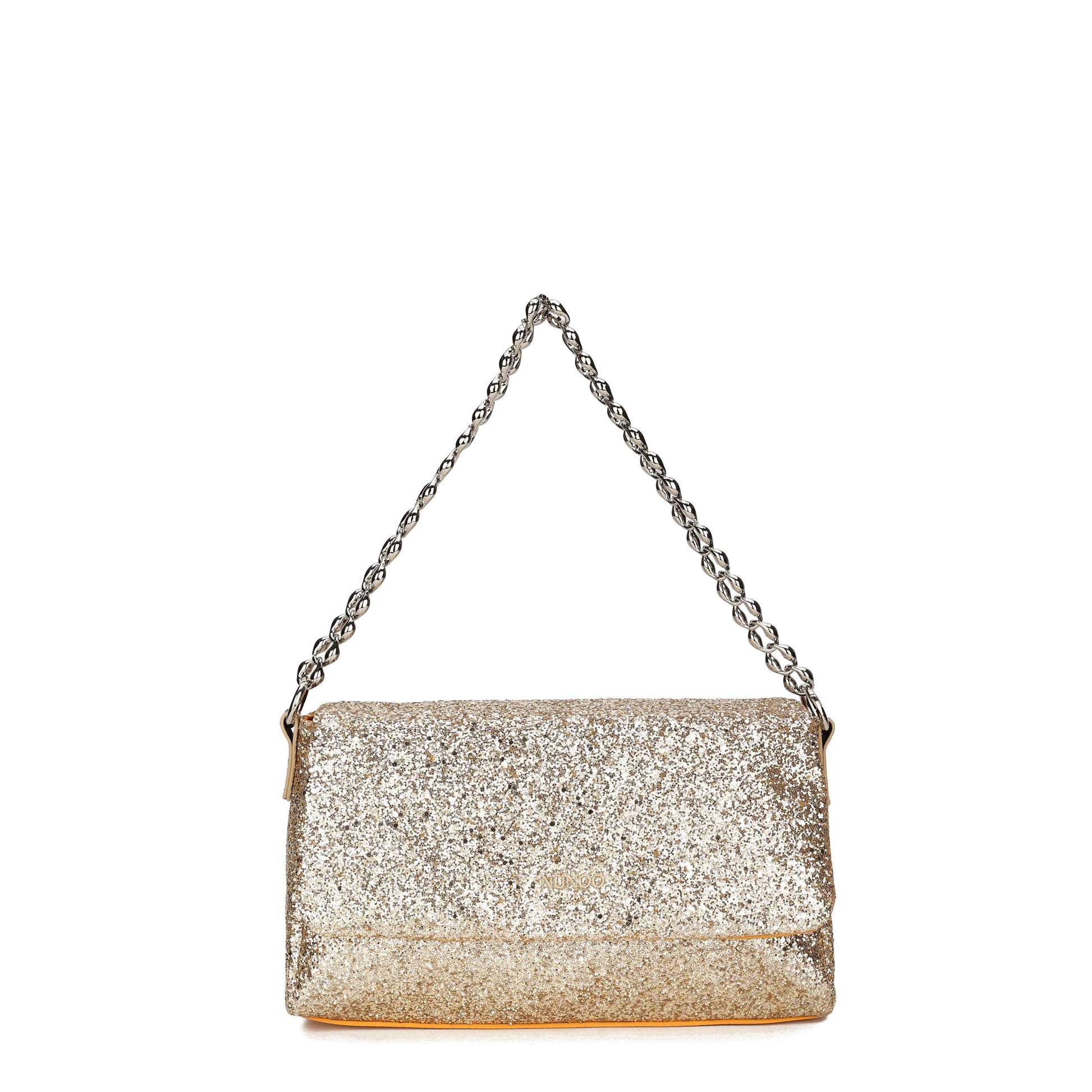 Núnoo Ariana Glitter Gold Shoulder bags