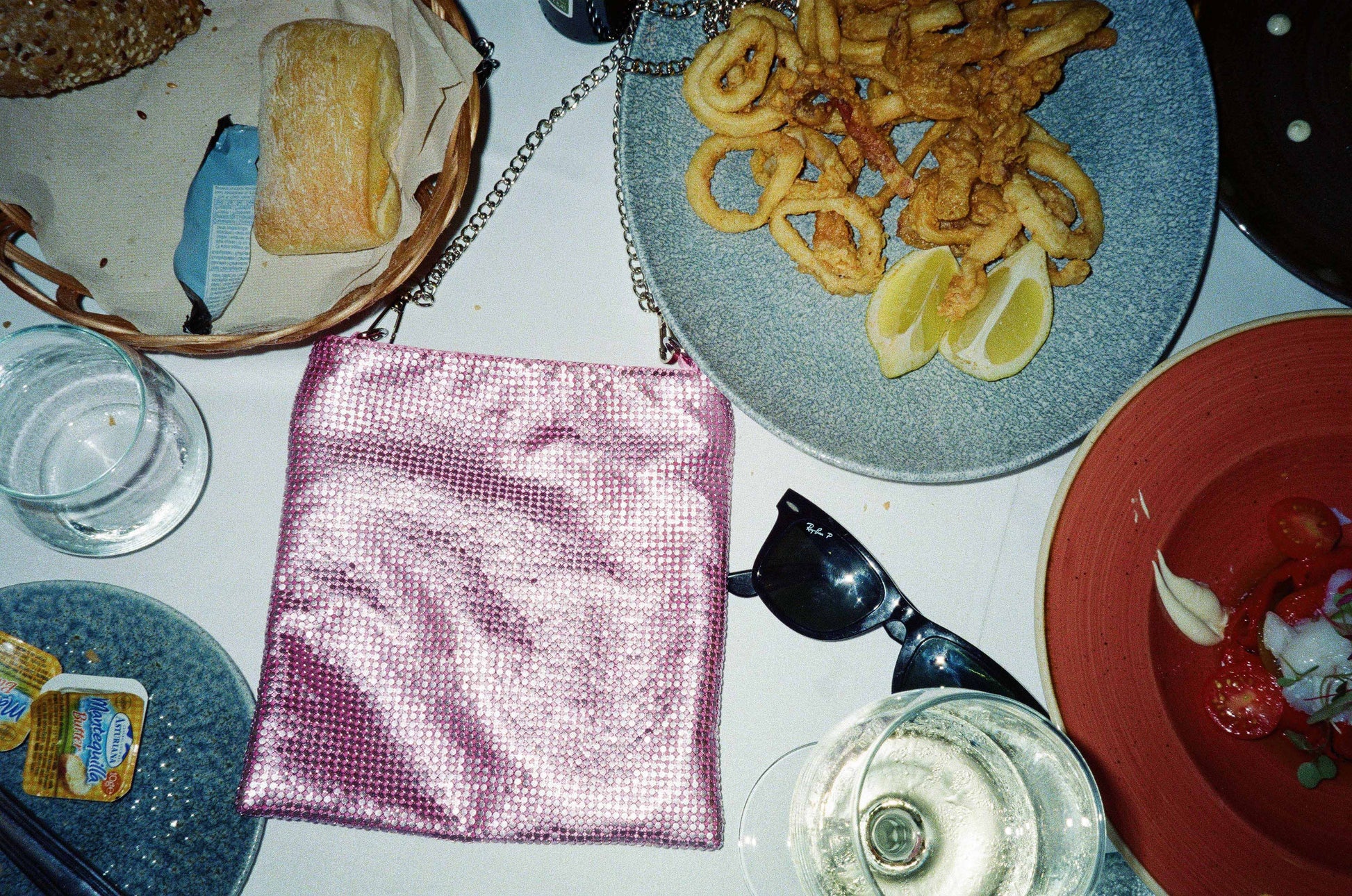 Núnoo Barbara Metal Mesh Pink Evening bags