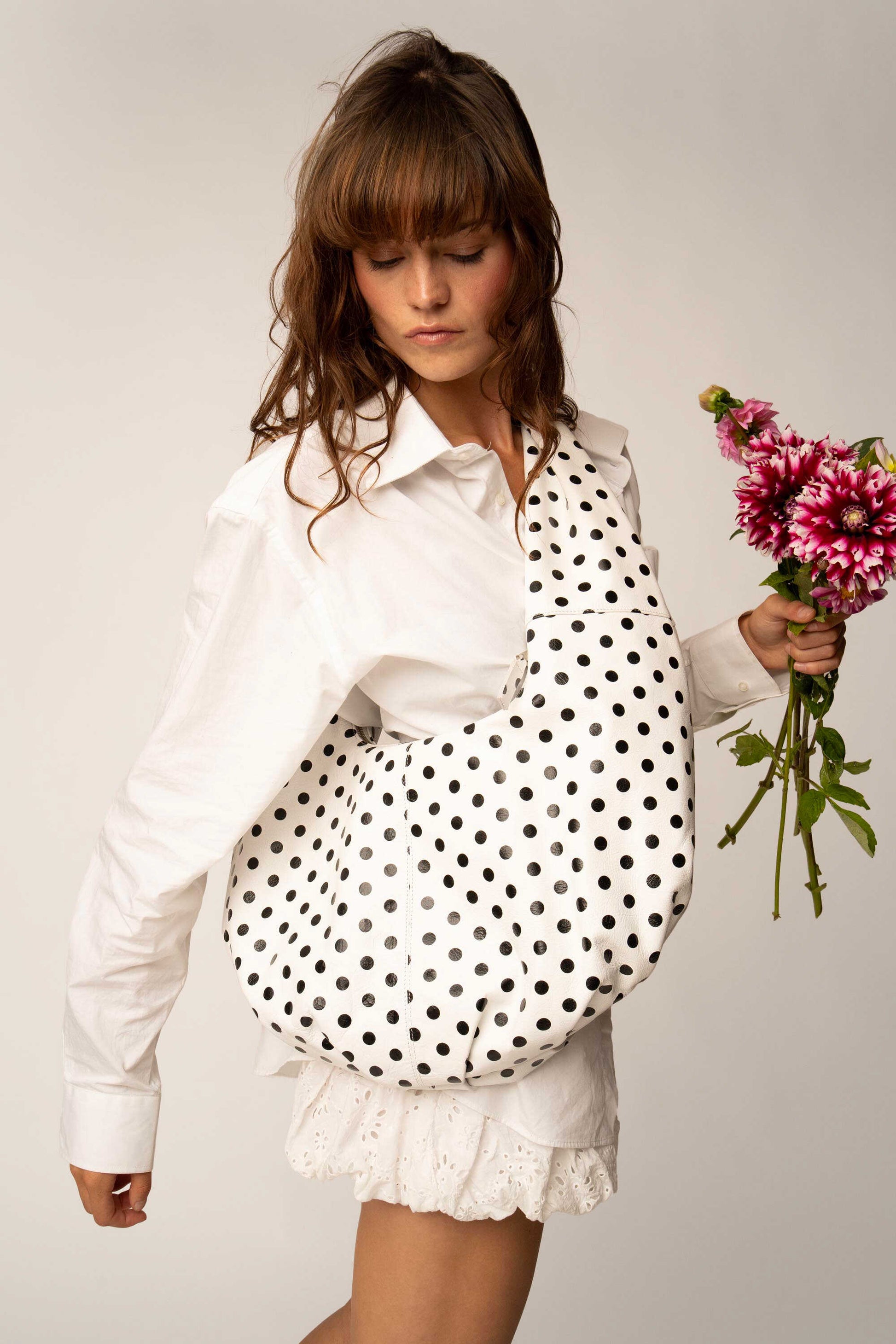 Núnoo Big Alma Draped Polka White/Black Maxi White/Black