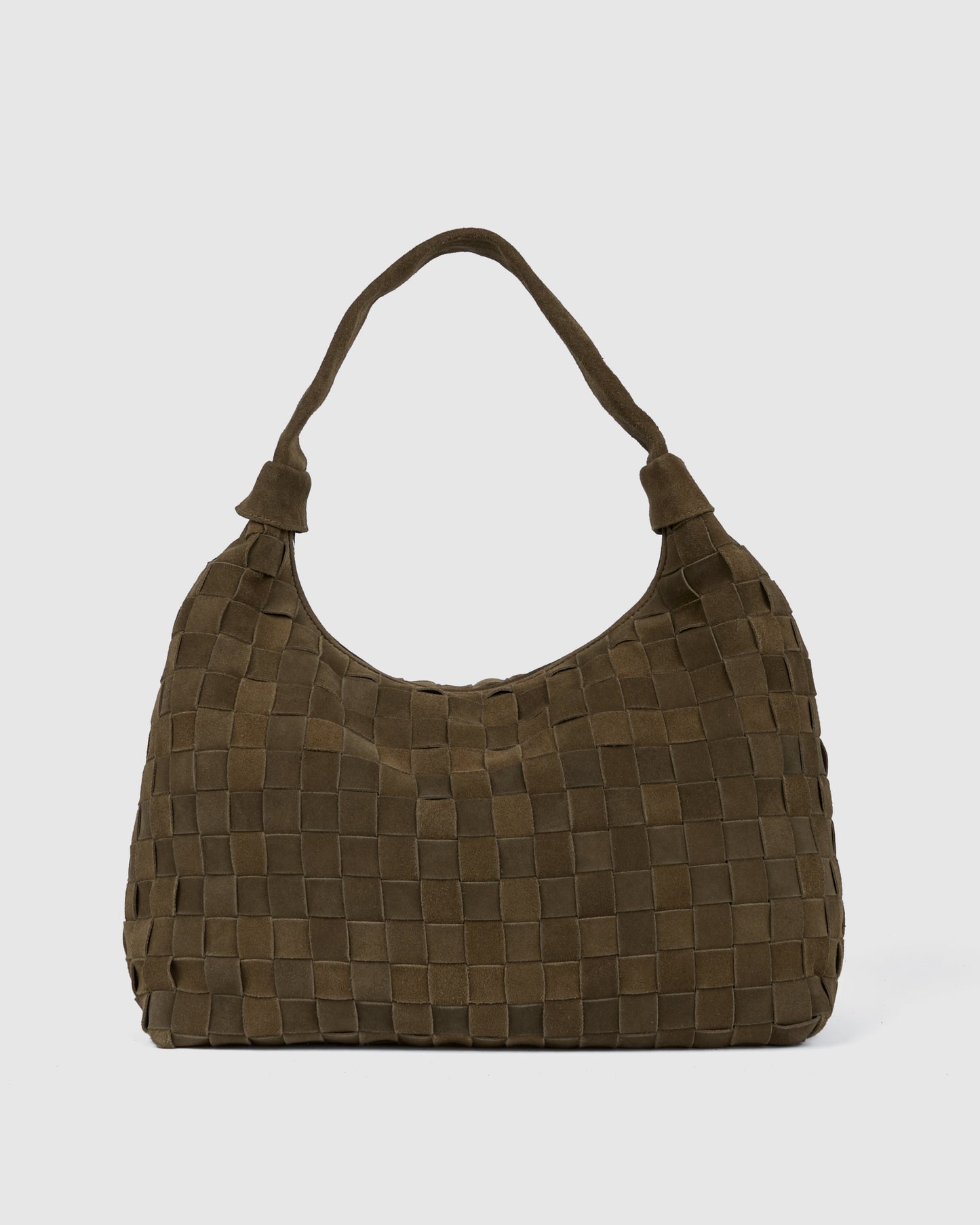 Núnoo Big Dandy Braided Suede Dusty Olive Large Olive