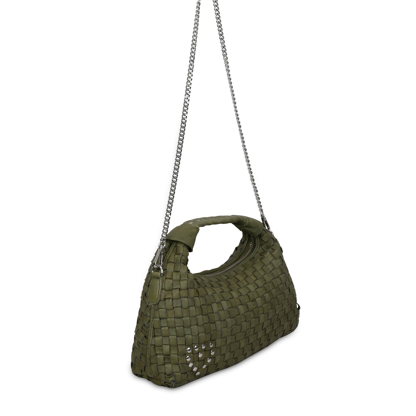 Núnoo Dandy Braided Heart Washed Green Small bag