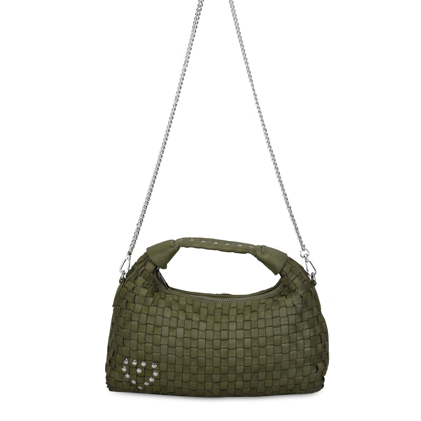 Núnoo Dandy Braided Heart Washed Green Small bag