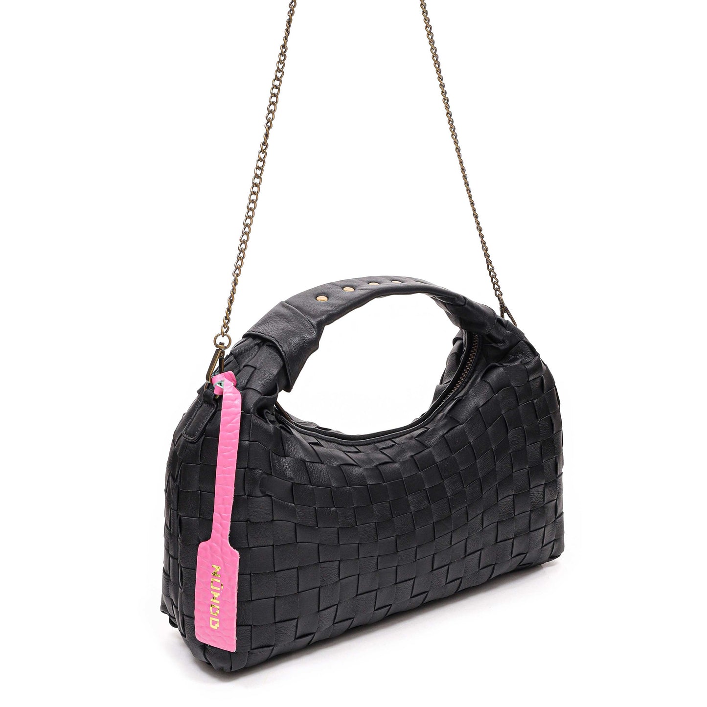 Núnoo Dandy Large Braided Sheep Black w. gold Medium Black