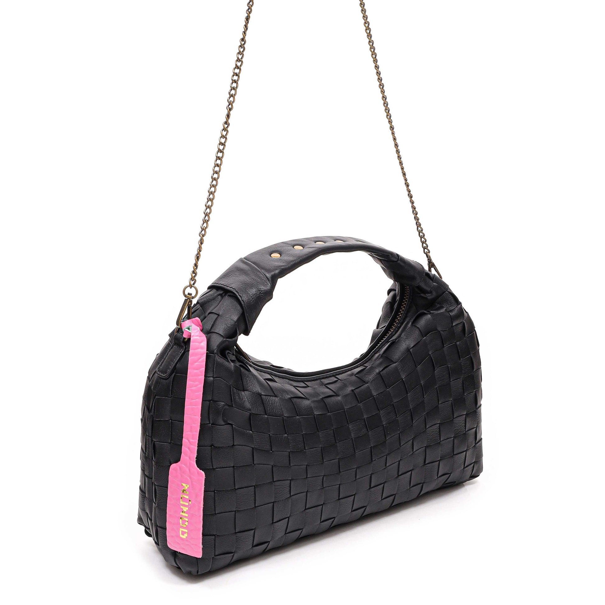 Núnoo Dandy Large Braided Sheep Black w. gold Medium Black