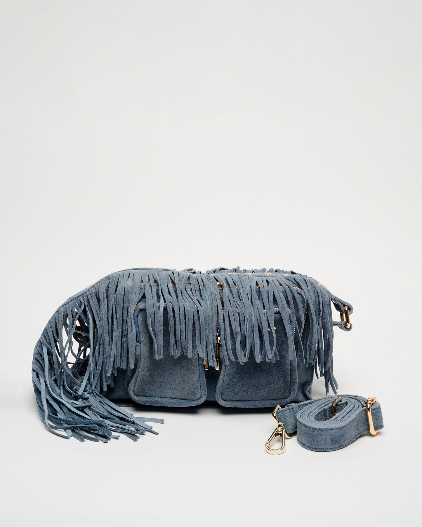 Núnoo Ellie Fringe Suede Jeans w. Gold Medium Jeans