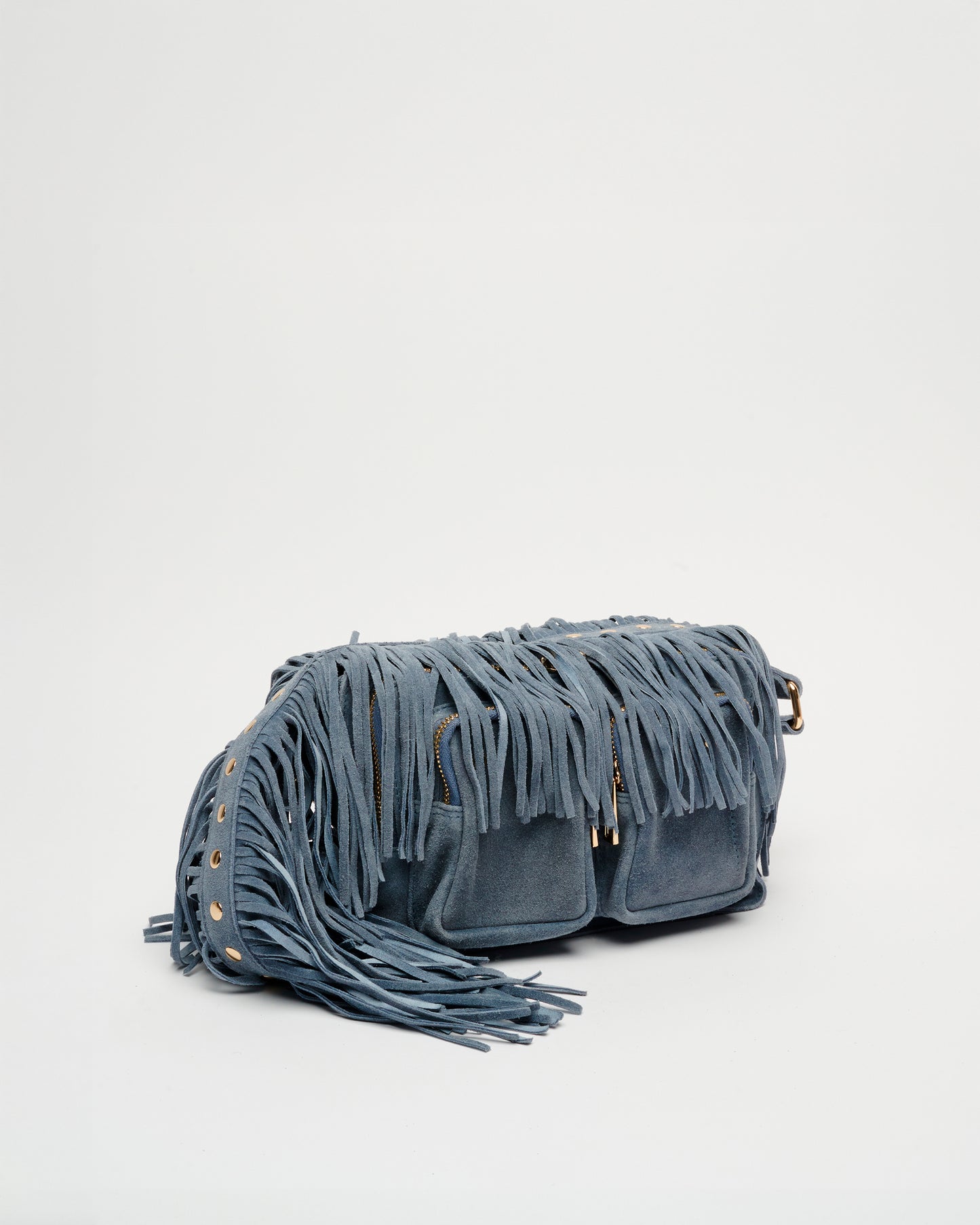 Núnoo Ellie Fringe Suede Jeans w. Gold Medium Jeans