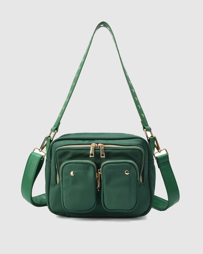 Ellie Recycled Nylon Dark Green w. Gold