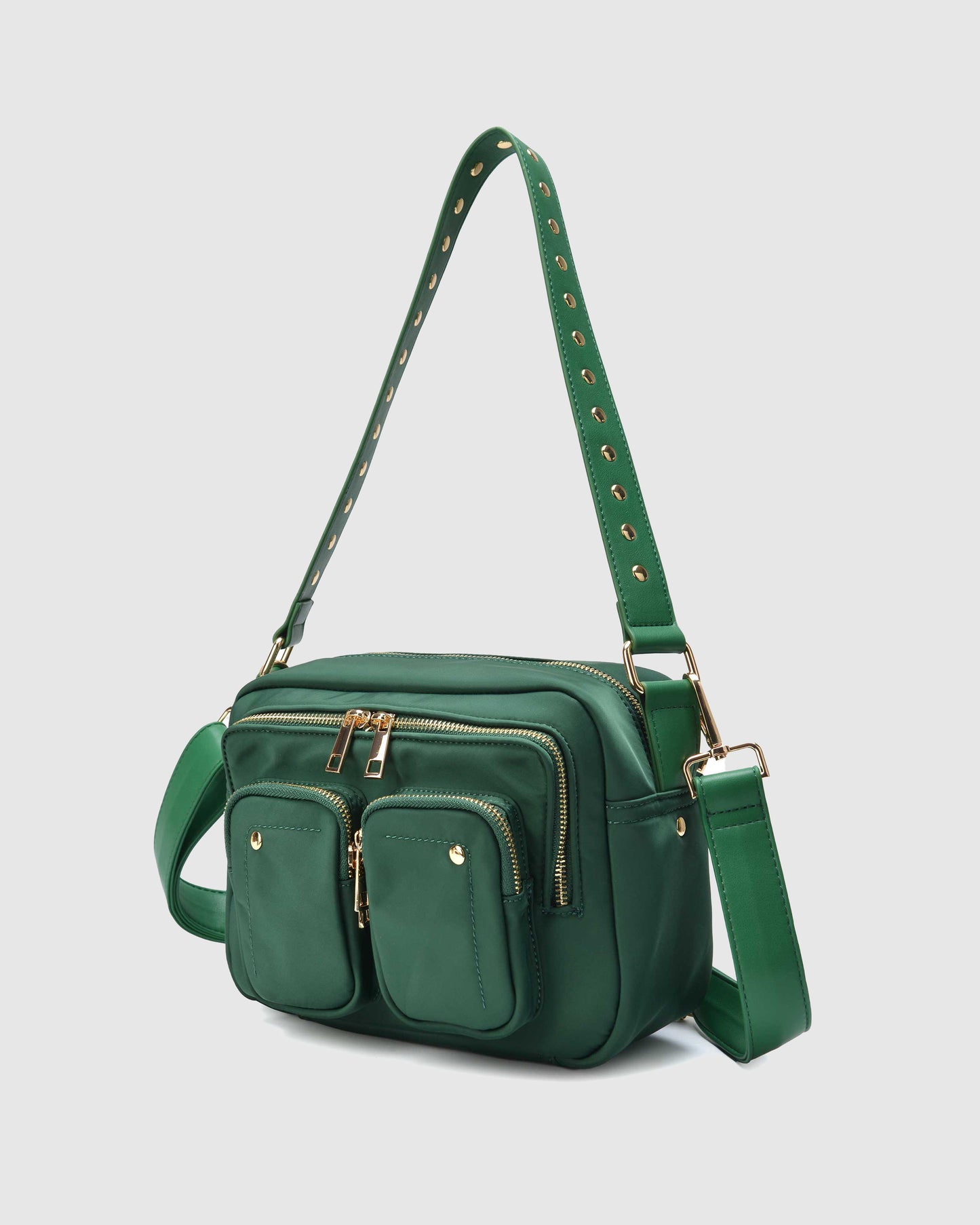 Núnoo Ellie Recycled Nylon Dark Green w. Gold Medium