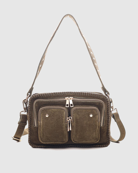 Núnoo Ellie Stitch Suede Dark Olive w. Gold Medium Dark Olive