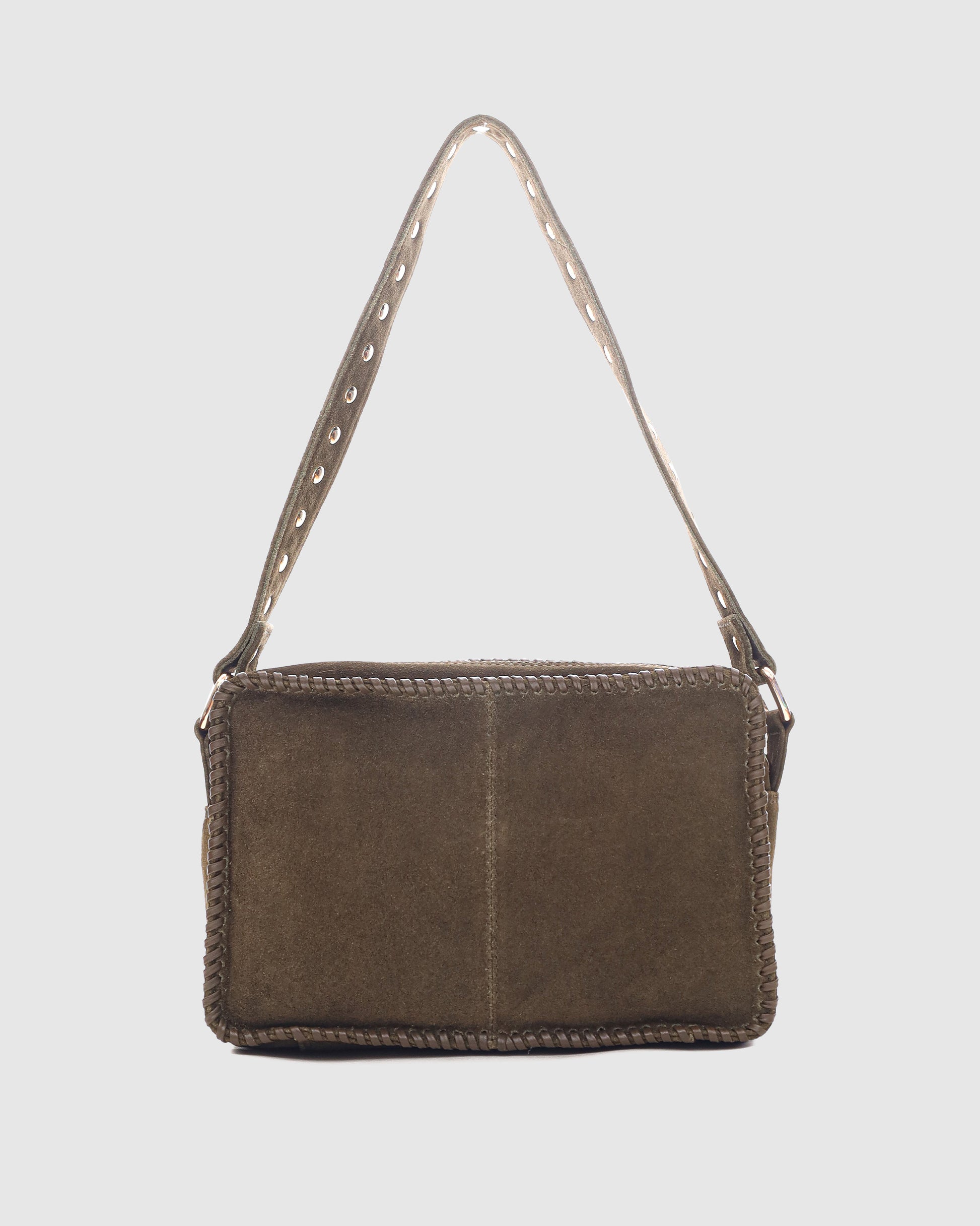 Núnoo Ellie Stitch Suede Dark Olive w. Gold Medium Dark Olive