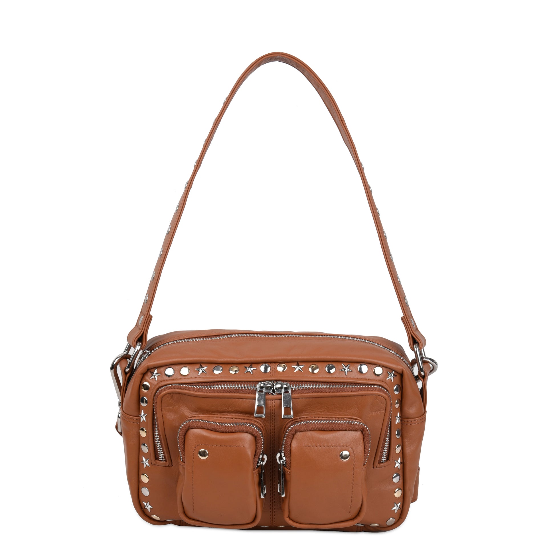 Núnoo Ellie Studs Silky Cognac Small bag Cognac