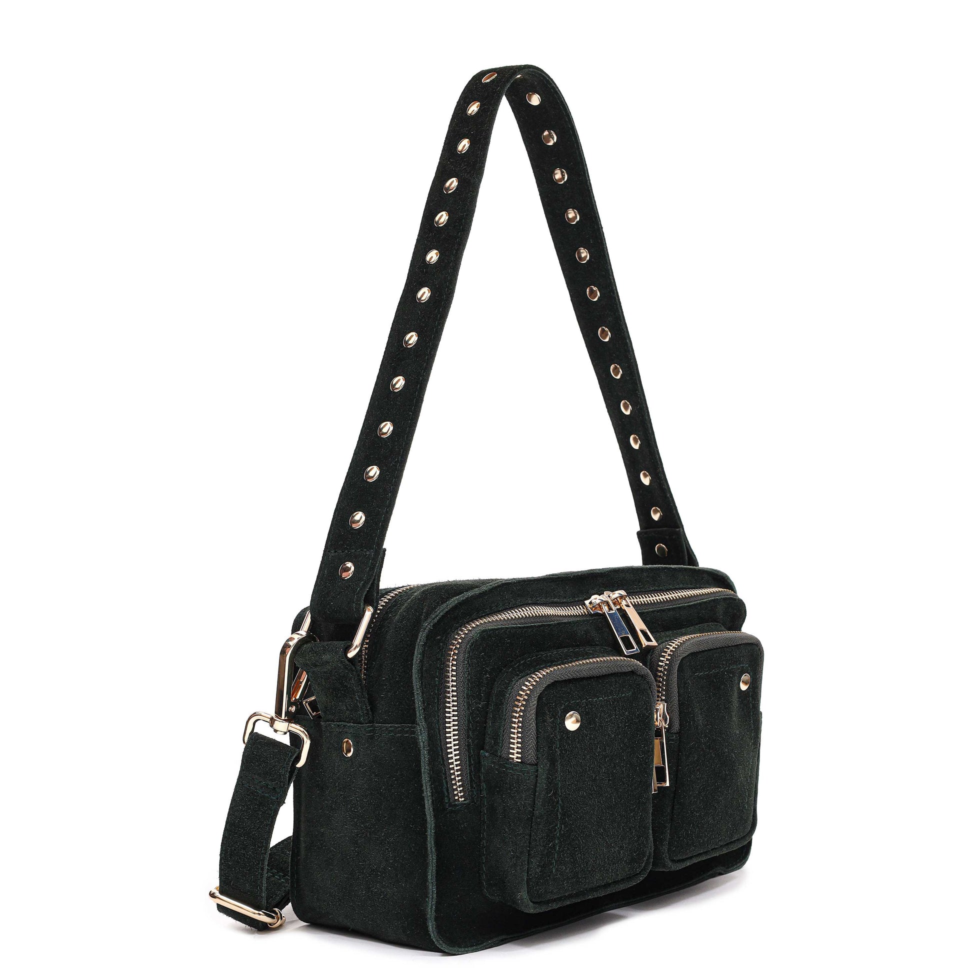 Núnoo Ellie Suede Dark Green w. Gold Medium Dark green