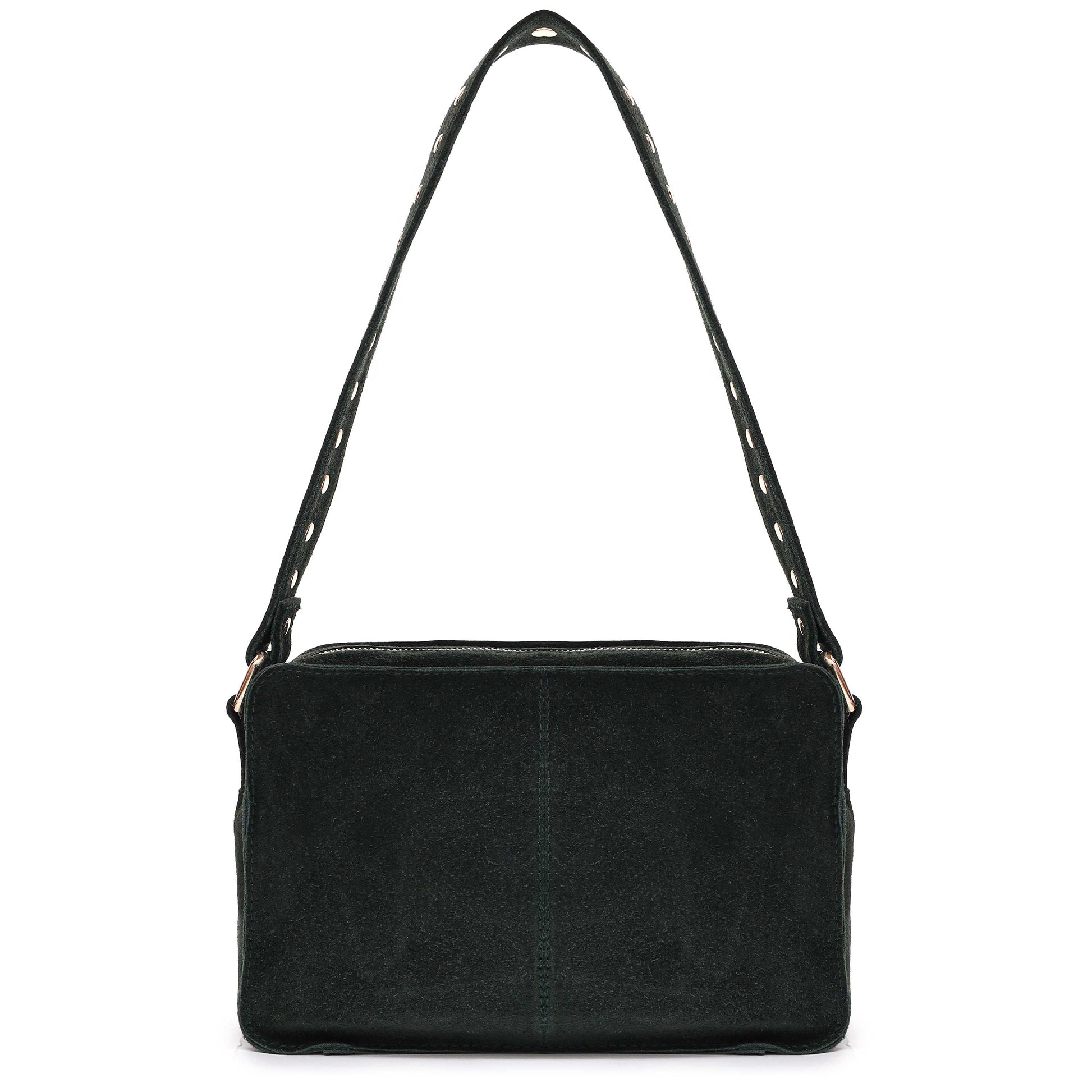 Núnoo Ellie Suede Dark Green w. Gold Medium Dark green