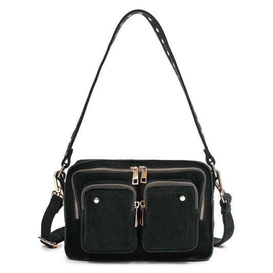 Núnoo Ellie Suede Dark Green w. Gold Medium Dark green