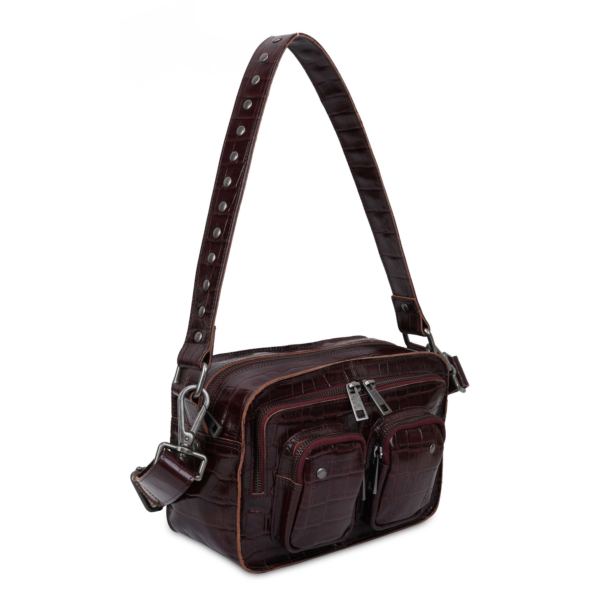 Núnoo Ellie Texas Dark Brown w. Antique Silver Shoulder bags Dark brown